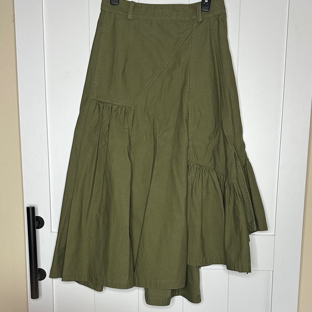 3.1 Phillip Lim Asymmetrical Olive Skirt